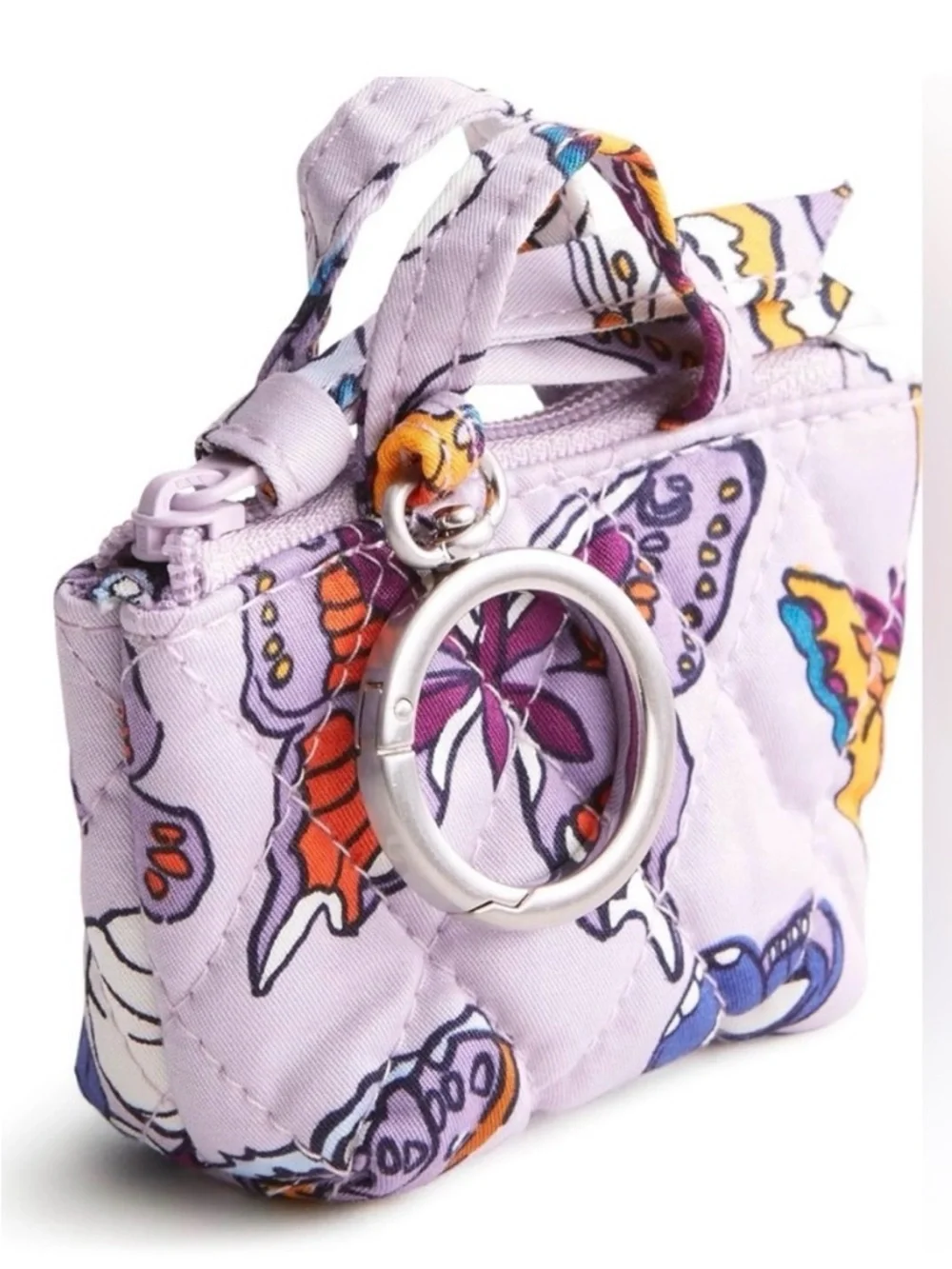 Vera Bradley Original Tote Bag Charm Key Chain for Women Lilac Wing in Flight - Picture 1 of 6